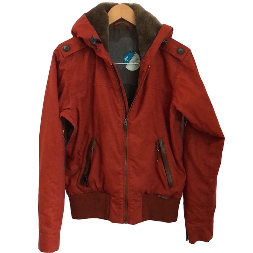 HOLDEN burnt orange zip up hooded jacket size MEDIUM